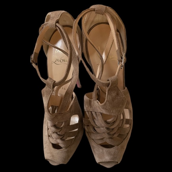 Christian Louboutin CARLOTA 160 Grege 37 Worn Once - Picture 11 of 12